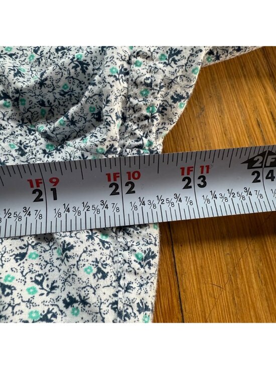 J. Crew Size L Floral Long Sleeve Button Down Classic Shirt Blue Preppy - Picture 9 of 12